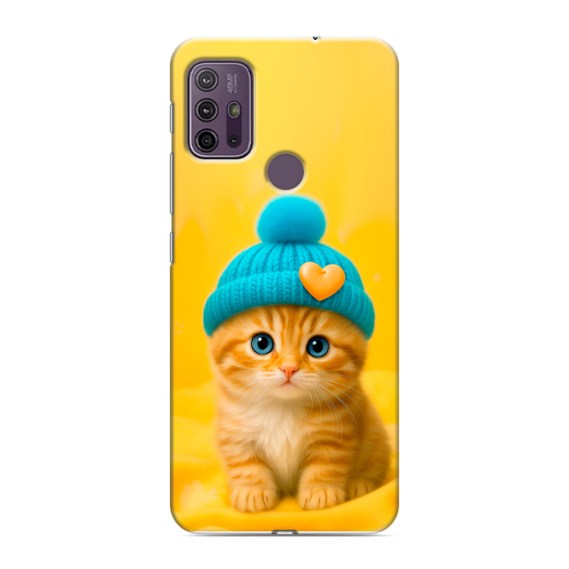 Силиконовый противоударный чехол на Lenovo K13 Note с принтом Котенок в шапке Силиконовый противоударный чехол на Lenovo K13 Note с принтом Котенок в шапке