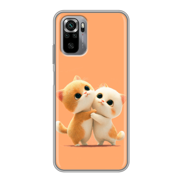 Силиконовый чехол на Xiaomi RedMi Note 10S с принтом Милые котики Силиконовый чехол на Xiaomi RedMi Note 10S с принтом Милые котики