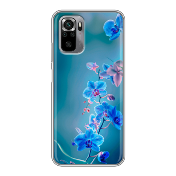 Силиконовый чехол на Xiaomi RedMi Note 10S с принтом Голубые цветы