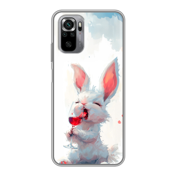 Силиконовый чехол на Xiaomi RedMi Note 10S с принтом кролик зайчик