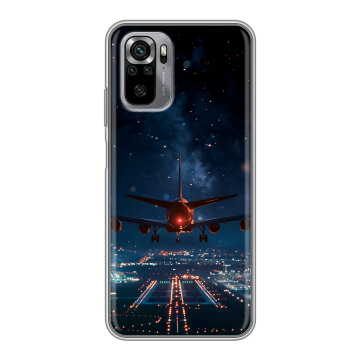 Силиконовый чехол на Xiaomi RedMi Note 10S с принтом самолет