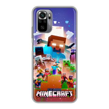 Силиконовый чехол на Xiaomi RedMi Note 10S с принтом Майнкрафт Minecraft