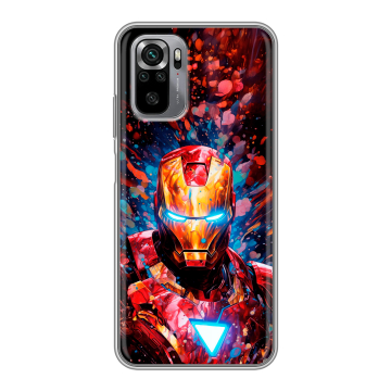 Силиконовый чехол на Xiaomi RedMi Note 10S с принтом Железный человек Ironman