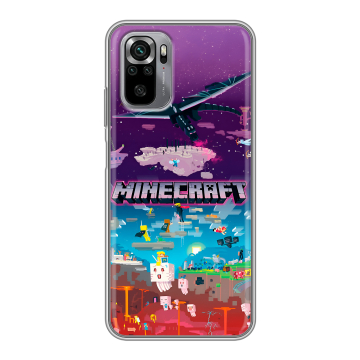 Силиконовый чехол на Xiaomi RedMi Note 10S с принтом Майнкрафт Minecraft