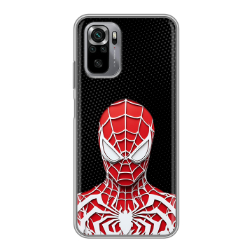 Силиконовый чехол на Xiaomi RedMi Note 10S с принтом человек паук spiderman Силиконовый чехол на Xiaomi RedMi Note 10S с принтом человек паук spiderman