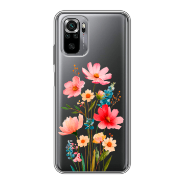 Силиконовый чехол на Xiaomi RedMi Note 10S с принтом Цветы Силиконовый чехол на Xiaomi RedMi Note 10S с принтом Цветы