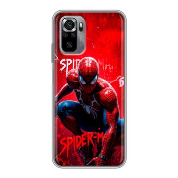 Силиконовый чехол на Xiaomi RedMi Note 10S с принтом Spiderman Человек паук