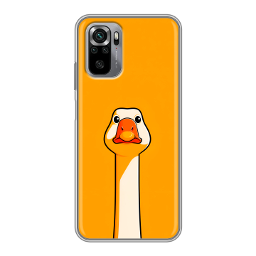 Силиконовый чехол на Xiaomi RedMi Note 10S с принтом Смешная утка Силиконовый чехол на Xiaomi RedMi Note 10S с принтом Смешная утка