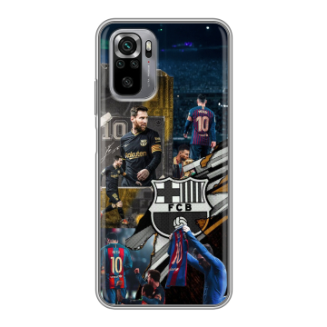 Силиконовый чехол на Xiaomi RedMi Note 10S с принтом Messi Barcelona
