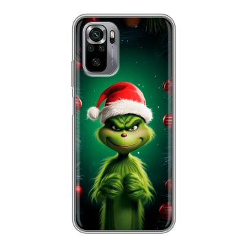 Силиконовый чехол на Xiaomi RedMi Note 10S с принтом Гринч Новый год Рождество Силиконовый чехол на Xiaomi RedMi Note 10S с принтом Гринч Новый год Рождество