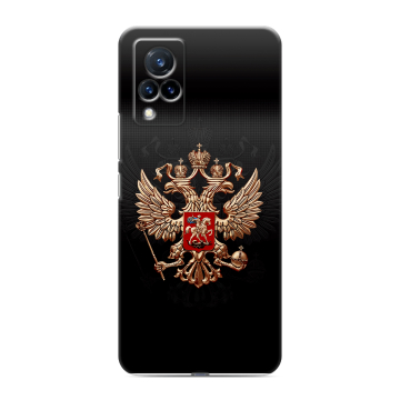 Силиконовый противоударный чехол на Vivo V21 с принтом Герб России Силиконовый противоударный чехол на Vivo V21 с принтом Герб России