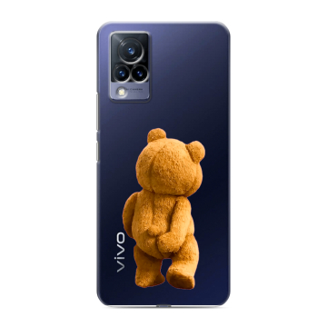 Силиконовый противоударный чехол на Vivo V21 с принтом Медведь Силиконовый противоударный чехол на Vivo V21 с принтом Медведь
