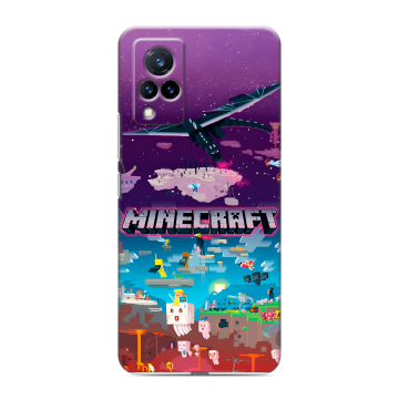 Силиконовый противоударный чехол на Vivo V21 с принтом Майнкрафт Minecraft Силиконовый противоударный чехол на Vivo V21 с принтом Майнкрафт Minecraft