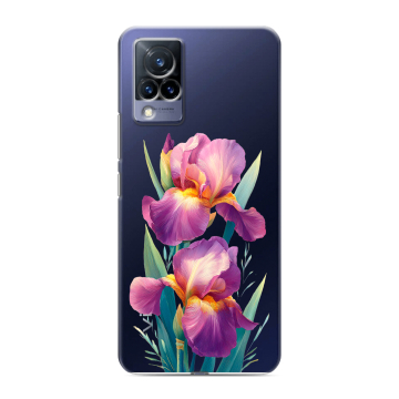 Силиконовый противоударный чехол на Vivo V21 с принтом Цветы орхидеи Силиконовый противоударный чехол на Vivo V21 с принтом Цветы орхидеи