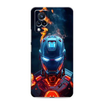 Силиконовый противоударный чехол на Vivo V21 с принтом IronMan Железный человек Силиконовый противоударный чехол на Vivo V21 с принтом IronMan Железный человек