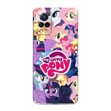 Силиконовый противоударный чехол на Vivo V21 с принтом My little pony Дружба чудо Силиконовый противоударный чехол на Vivo V21 с принтом My little pony Дружба чудо