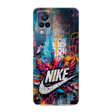 Силиконовый противоударный чехол на Vivo V21 с принтом Nike Найк Силиконовый противоударный чехол на Vivo V21 с принтом Nike Найк