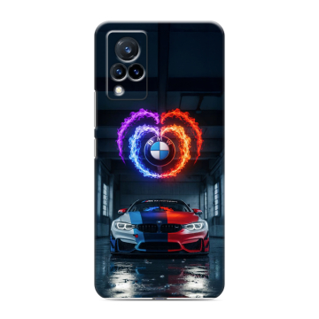 Силиконовый противоударный чехол на Vivo V21 с принтом BMW БМВ Силиконовый противоударный чехол на Vivo V21 с принтом BMW БМВ