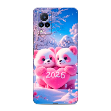 Силиконовый противоударный чехол на Vivo V21 с принтом Новый год Силиконовый противоударный чехол на Vivo V21 с принтом Новый год