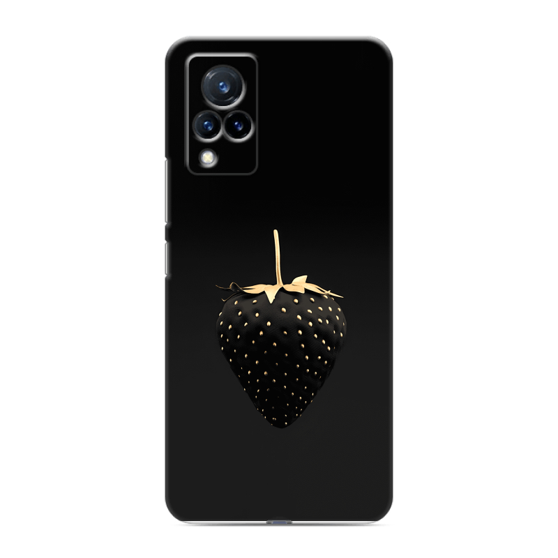 Пластиковый чехол на Vivo V21 с принтом Черная клубника Пластиковый чехол на Vivo V21 с принтом Черная клубника