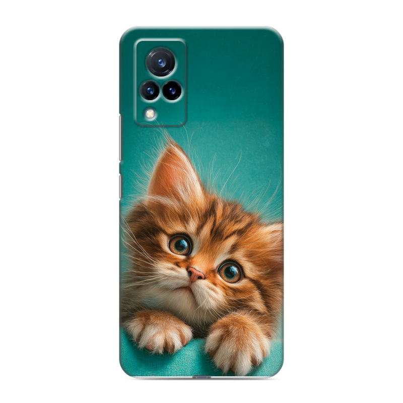 Пластиковый чехол на Vivo V21 с принтом котенок Пластиковый чехол на Vivo V21 с принтом котенок