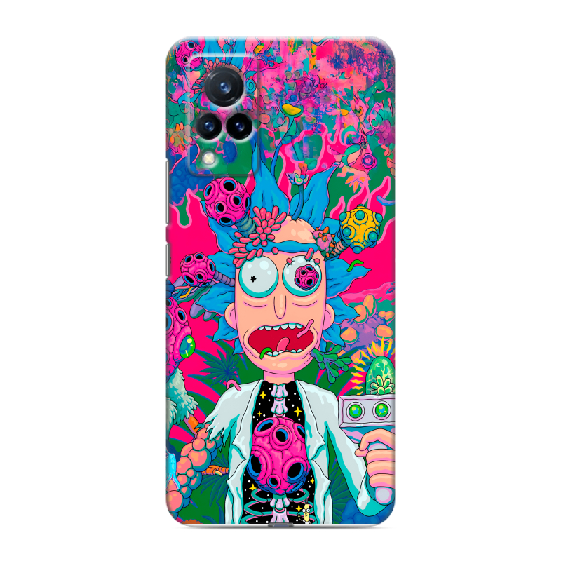 Силиконовый противоударный чехол на Vivo V21 с принтом Рик и Морти Rick Morty Силиконовый противоударный чехол на Vivo V21 с принтом Рик и Морти Rick Morty