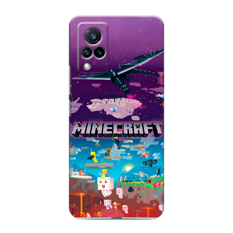 Силиконовый противоударный чехол на Vivo V21 с принтом Майнкрафт Minecraft Силиконовый противоударный чехол на Vivo V21 с принтом Майнкрафт Minecraft