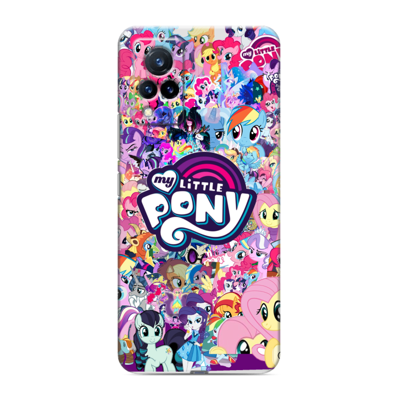 Силиконовый противоударный чехол на Vivo V21 с принтом My little pony Дружба чудо Силиконовый противоударный чехол на Vivo V21 с принтом My little pony Дружба чудо