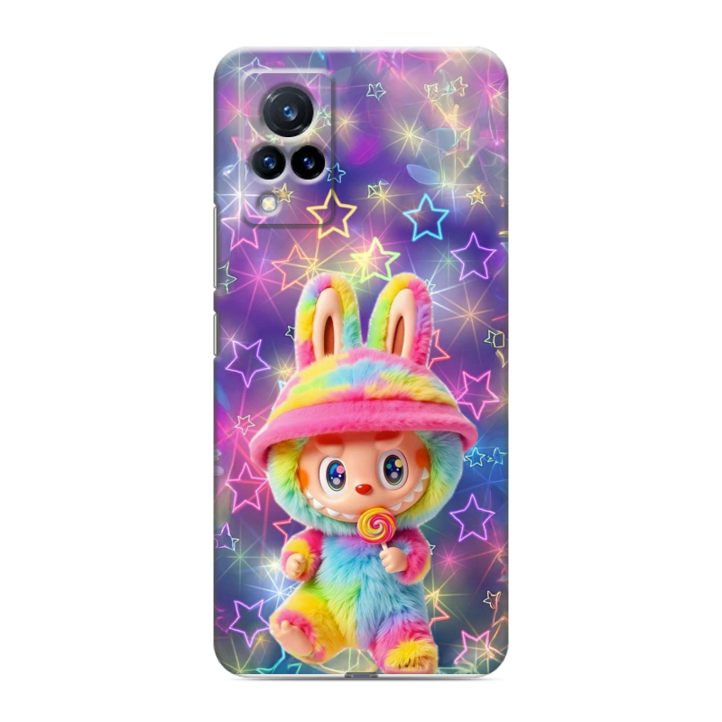 Силиконовый противоударный чехол на Vivo V21 с принтом Labubu Лабубу Силиконовый противоударный чехол на Vivo V21 с принтом Labubu Лабубу