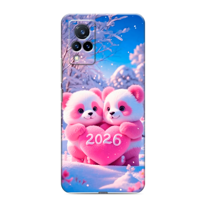 Силиконовый противоударный чехол на Vivo V21 с принтом Новый год Силиконовый противоударный чехол на Vivo V21 с принтом Новый год