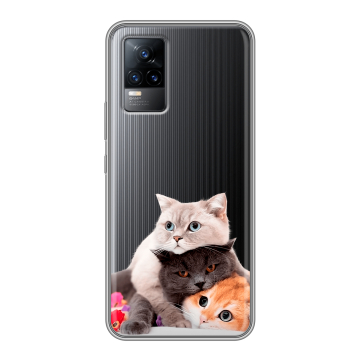 Силиконовый чехол на Vivo V21e с принтом Кошки Силиконовый чехол на Vivo V21e с принтом Кошки