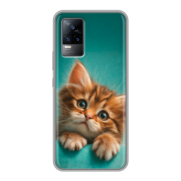 Силиконовый чехол на Vivo V21e с принтом котенок