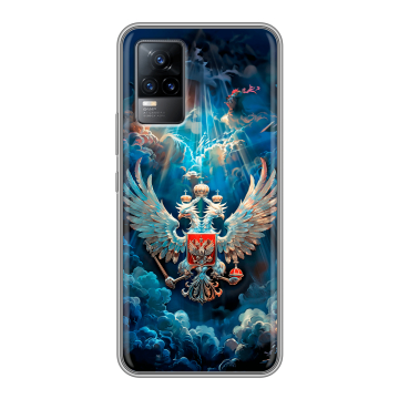 Силиконовый чехол на Vivo V21e с принтом Герб флаг России Силиконовый чехол на Vivo V21e с принтом Герб флаг России