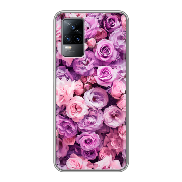 Силиконовый чехол на Vivo V21e с принтом лавандовые розы Силиконовый чехол на Vivo V21e с принтом лавандовые розы