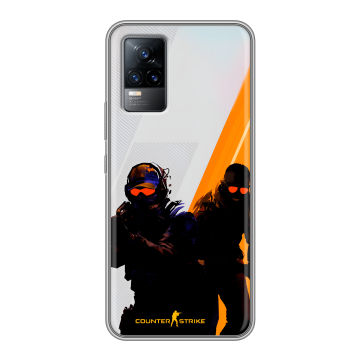 Силиконовый чехол на Vivo V21e с принтом Контер страйк Counter strike