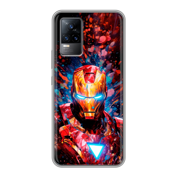 Силиконовый чехол на Vivo V21e с принтом Железный человек Ironman