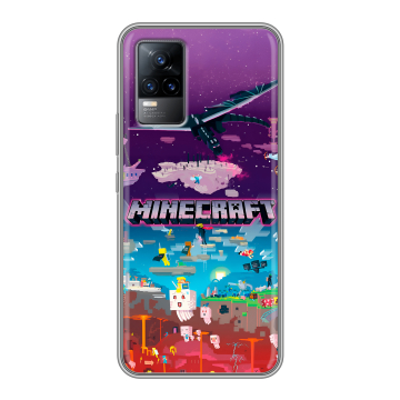 Силиконовый чехол на Vivo V21e с принтом Майнкрафт Minecraft