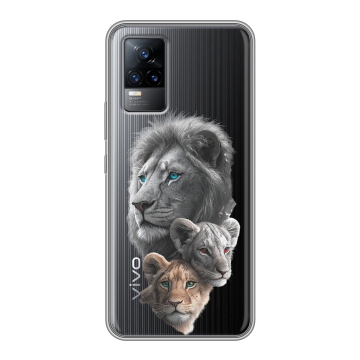 Силиконовый чехол на Vivo V21e с принтом Львы Силиконовый чехол на Vivo V21e с принтом Львы