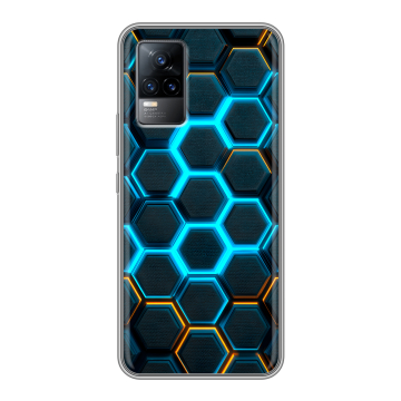 Силиконовый чехол на Vivo V21e с принтом Неоновые соты Силиконовый чехол на Vivo V21e с принтом Неоновые соты