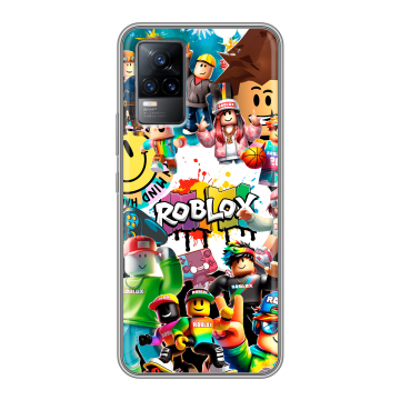 Силиконовый чехол на Vivo V21e с принтом Roblox Роблокс