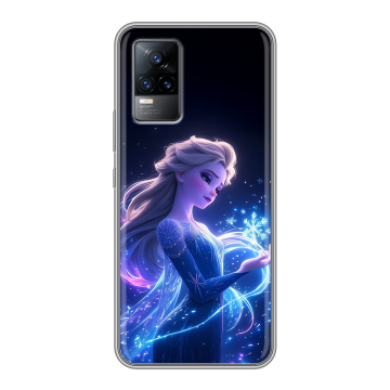 Силиконовый чехол на Vivo V21e с принтом Холодное сердце Frozen
