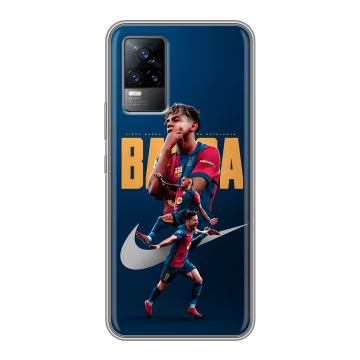 Силиконовый чехол на Vivo V21e с принтом Барселона Barca Yamal 