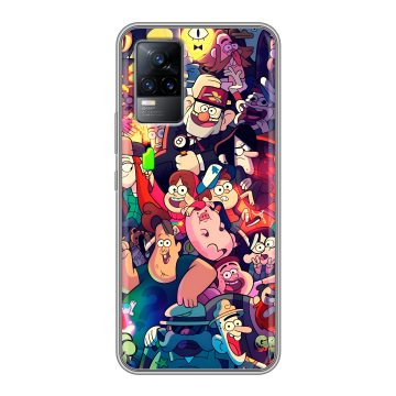 Силиконовый чехол на Vivo V21e с принтом Gravity Falls Гравити Фолз