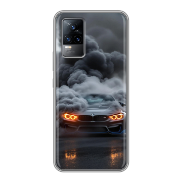 Силиконовый чехол на Vivo V21e с принтом BMW БМВ