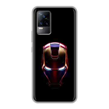 Силиконовый чехол на Vivo V21e с принтом IronMan Железный человек