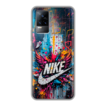 Силиконовый чехол на Vivo V21e с принтом Nike Найк