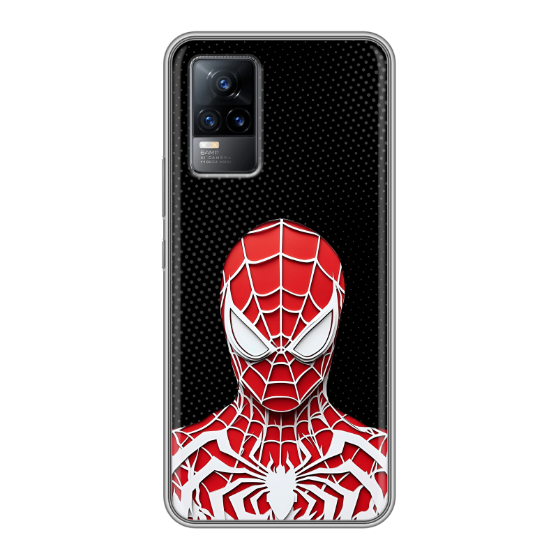 Силиконовый чехол на Vivo V21e с принтом человек паук spiderman Силиконовый чехол на Vivo V21e с принтом человек паук spiderman