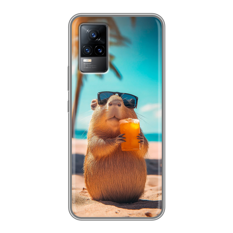 Силиконовый чехол на Vivo V21e с принтом Капибара Силиконовый чехол на Vivo V21e с принтом Капибара
