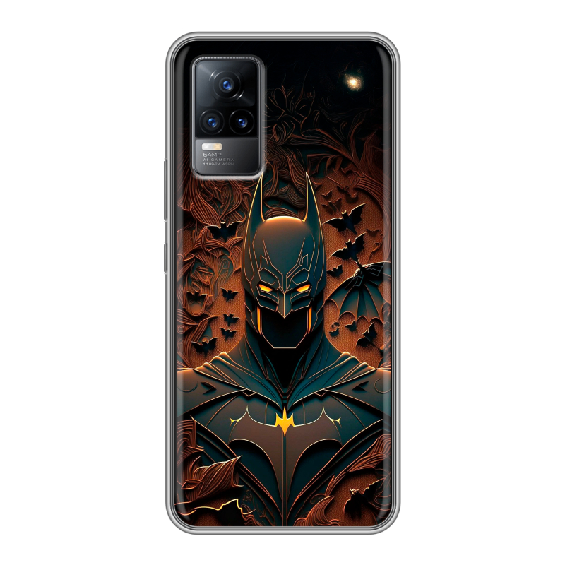 Силиконовый противоударный чехол на Vivo V21e с принтом Batman Бэтмен Силиконовый противоударный чехол на Vivo V21e с принтом Batman Бэтмен
