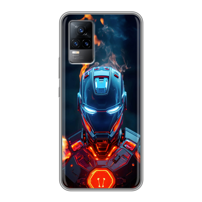 Силиконовый противоударный чехол на Vivo V21e с принтом IronMan Железный человек Силиконовый противоударный чехол на Vivo V21e с принтом IronMan Железный человек